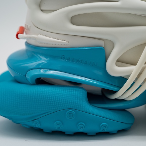 size 42 9 US Balmain Unicorn White Blue Sneakers Neoprene - Picture 9 of 14